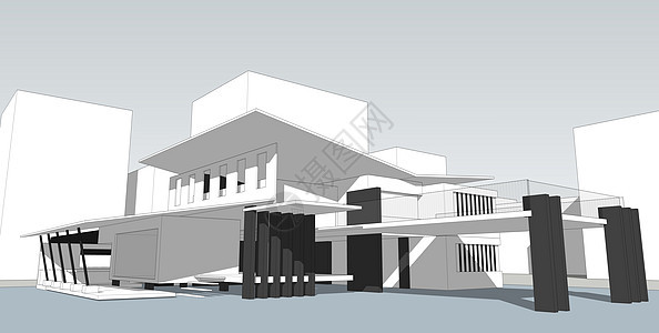 城市景观 建筑视角 城市天际现代建筑等插图背景图片