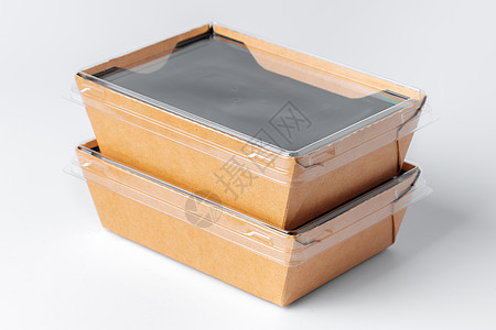 白背景孤立的纸板棕色食品盒包泡沫包装纸盒产品礼物推广面条空白零售回收图片