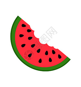 西瓜图标矢量平板 白上隔离水果食物红色白色营养绿色饮食甜点网络图片