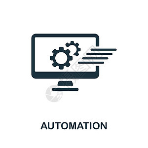 自动化图标 来自工业 4 0 系列的单色标志 用于网页设计信息图表和 mor 的创意自动化图标说明图片