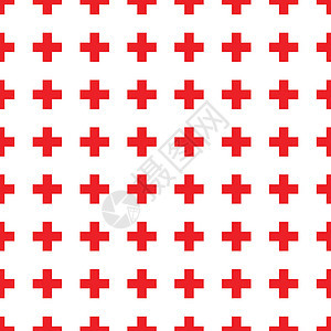 抽象的无缝模式与白色背景上的红十字会 包豪斯风格的现代瑞士设计织物海报装饰品销售横幅纺织品广告零售激光打印背景图片