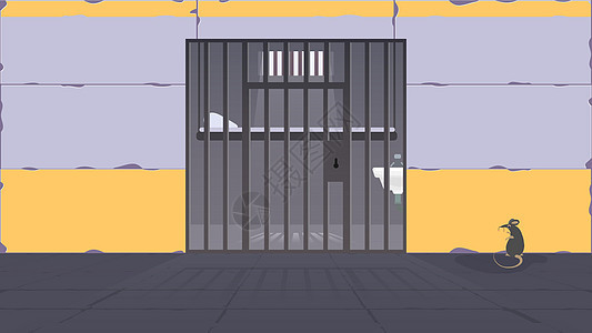 牢房 带有金属格栅的牢房 卡通风格的监狱 向量设施日历建筑插图房间卡通片囚犯安全惩罚自由图片