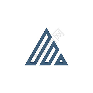三部分标志设计中的几何三角形 技术企业身份概念 创意企业模板 在白色背景上孤立的股票矢量图科学蓝色条纹电气建造黄色建筑环形艺术丝图片
