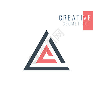 三部分标志设计中的几何三角形或箭头 技术企业身份概念 创意企业模板 在白色背景上孤立的股票矢量图团队条纹组织建筑艺术创造力科学速图片