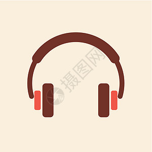 耳机图标矢量 音乐信号立体声甜瓜技术工具配饰打碟机扬声器低音工作室背景图片