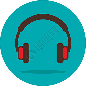 耳机图标矢量 音乐信号技术打碟机配饰甜瓜工具工作室扬声器立体声低音背景图片