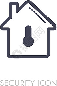 带有按键孔图标的房屋安全锁隐私挂锁经纪人钥匙房子建筑学密码秘密标识插图图片