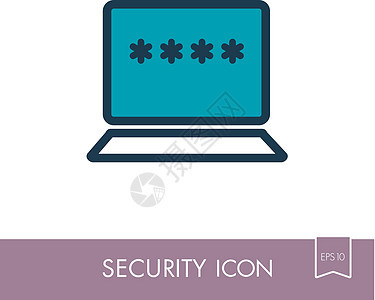 带密码通知和锁图标的笔记本电脑用户授权网络互联网安全屏幕数据隐私图片