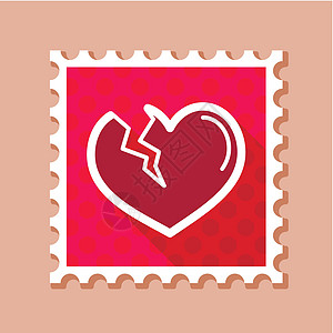 破碎的心印婚姻邮戳邮票情感标签贴纸热情婚礼图片