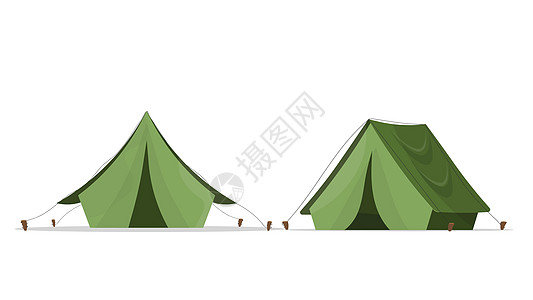 野营的绿色帐篷 孤立在白色背景上 向量木头运动森林夹子草图休息涂鸦旅行娱乐假期图片