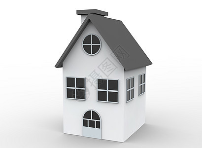 在白色背景 3d 渲染中隔离的房子村庄大厦销售窗户建筑财产建筑学住宅商业插图图片