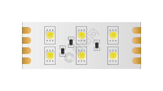 孤立在白色背景上的 LED 带  LED灯带特写 现实矢量发射绳索灯泡安全半导体技术芯片电子生态贴片图片