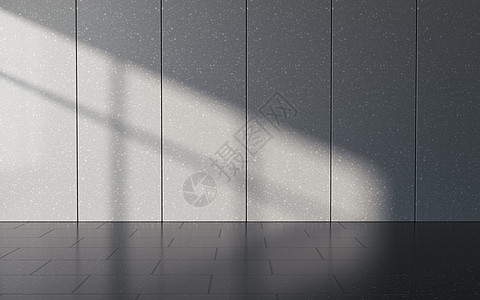 空房间中的影子3d渲染建筑学地面房子阳光财产大理石走廊建筑粗糙度阴影图片
