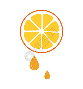 Orange 图标果汁插图 白底孤立的矢量图片