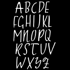 手画干刷字体 现代刷子字母 古龙格风格字母 矢量插图飞溅笔记中风水彩涂鸦脚本墨水书法草图苦恼图片