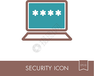 带密码通知和锁图标的笔记本电脑屏幕安全数据授权用户隐私网络互联网图片