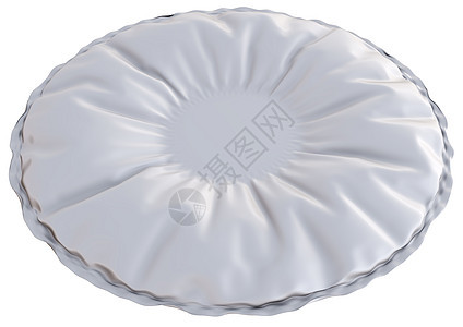 带空白空间的白色纺织品枕头 适合您的物品或 tex波纹广告海报棉布材料标签床单帆布折叠丝绸图片