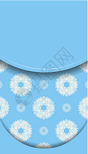 蓝色横幅 有希腊白色的样式和您文本中的位置数字装饰卡片几何学标签打印插图风格正方形边界图片