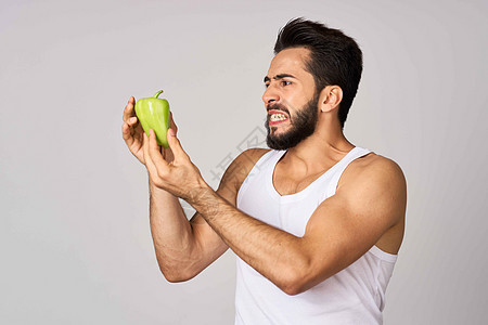 绿胡椒零食健康食物情感 b 健康饮食情绪男人午餐产品男性重量食品卷曲蔬菜沙拉图片