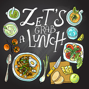 健康食品午餐店铺咖啡店小吃酒吧金属绘画食物广告海报图片