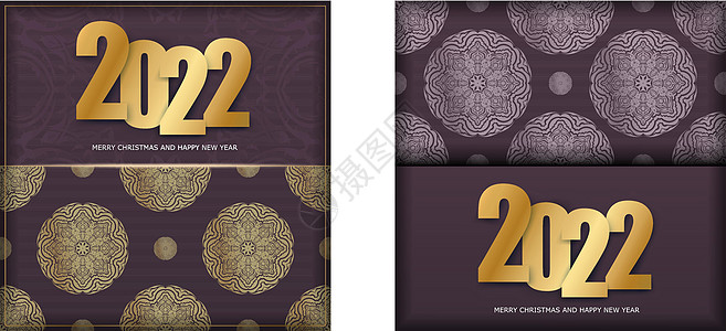 2022年贺卡模板 以奢侈金色的圣诞快乐布孔迪颜色节日庆典艺术边界装饰品框架月球星星圆圈奢华图片