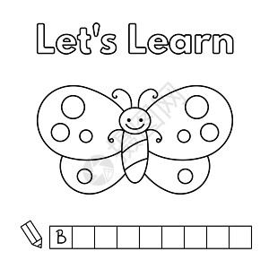 卡通蝴蝶图画书游戏的孩子语言艺术教程孩子们昆虫动物园动物孩子艺术品快乐图片