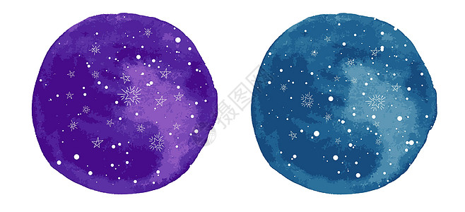 圆形宇宙背景或带涂鸦星的夜空图片