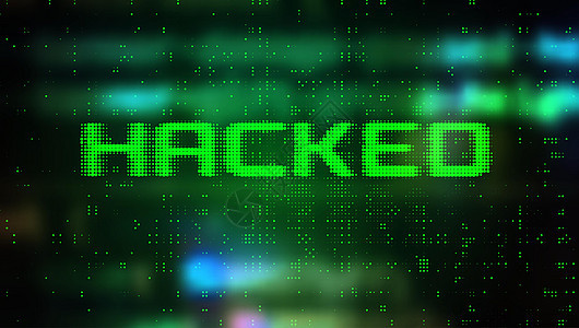 与标题 Hacke 的抽象技术二进制代码绿色背景图片