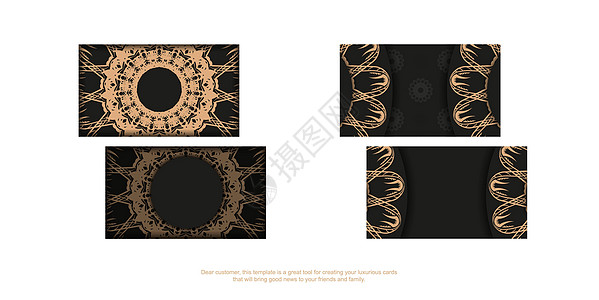 棕色希腊模式的黑纸牌模板( Brown 希腊模式)图片