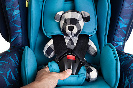 蓝儿童安全座父母安全带乘客软垫座位车辆马具娃娃婴儿玩具图片