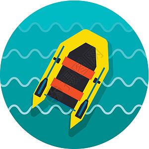 充气船图标 夏季 假期爱好救援漂浮冒险闲暇橡皮小艇钓鱼旅行血管图片