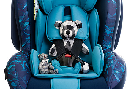 蓝儿童安全座新生乘客安全带事故玩具熊汽车父母软垫婴儿安全图片