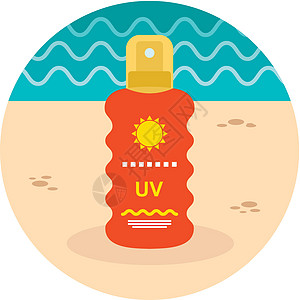 喷雾图标中的日光膜 夏天 假期系数瓶子海滩晒黑防晒洗剂卫生紫外线棕褐色奶油图片