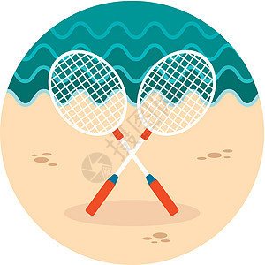 羽毛球拉克特图标 夏天 假期法庭球拍运动活动乐趣竞赛游戏行动闲暇比赛图片
