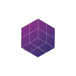 内置紫色 3D 等距立方体几何形状拼图 现代设计模板 在白色背景上孤立的股票矢量图图片