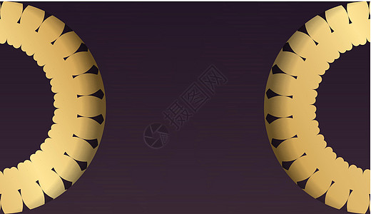 带金首饰曼达拉的布贡迪色条纹 还有徽标或文字的地方图片