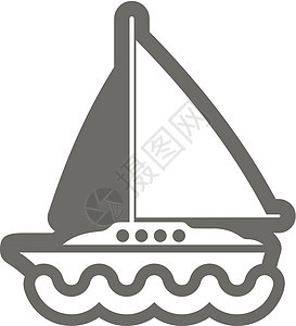 具有帆船轮轮轮轮图图标的船舶假期巡航运输速度海滩货物汽艇海洋旅行游艇图片