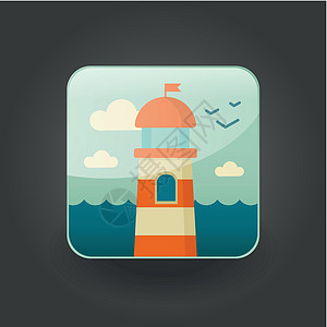 App 图标灯塔背景图片