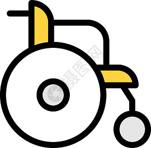 轮椅车轮黑色椅子医疗医院障碍人士插图交通运输背景图片