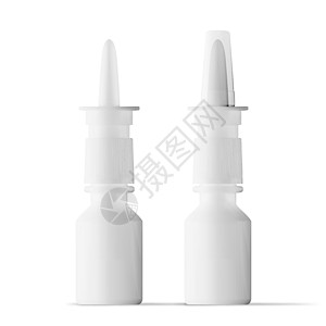带透明盖模板的白色塑料鼻腔喷雾瓶鼻子药店小样喷嘴喷雾器鼻孔插图卫生药物流感图片