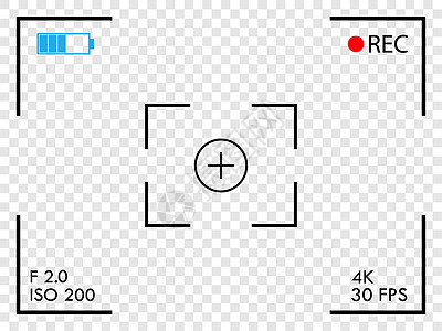 相机框取景器屏幕 矢量图 佛罗里达州生产光圈快门摄像机场景快照电池录音机运动电影图片