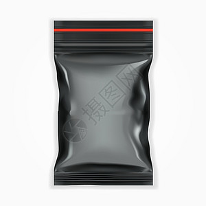 带 Ziploc 的黑色空白填充塑料袋图片