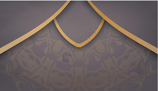 背景褐色 带有曼达拉金首饰和徽标下的一个地方网格织物风格装饰品墙纸艺术圆形材料金子棕色图片
