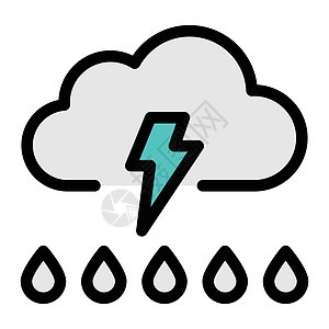 暴风雨季节性插图网络温度蓝色风暴雨滴天气图标阳光图片