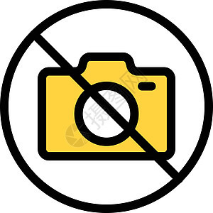 照相机电影标签警告白色圆圈插图照片禁令红色摄影图片