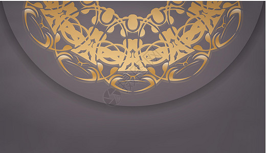 褐色背景 有古金装饰品 用于在文本下设计材料地毯装饰品古董风格艺术棕色打印织物装饰图片