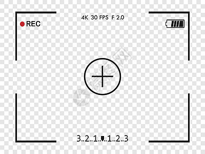 相机框取景器屏幕 矢量图 佛罗里达州生产凸轮记录运动录音机框架场景照片相机预览图片