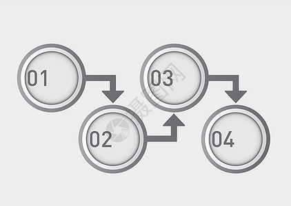 灰色背景下的信息图表设计 它制作图案平面矢量教程顺序产品操作流动插图网络营销标签命令图片
