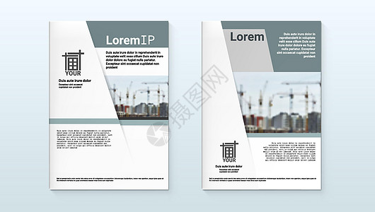 轻型宣传册传单或年度施工报告设计模板编队建筑起重机横幅海报公司营销卡片出版物商业图片