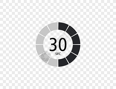 30秒 手表 数字计时器 钟表 矢量插图图片